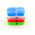 Colorful Food Storage FDA Approved Plastic bento Lunch Box containers Microwave 3 Compartment container